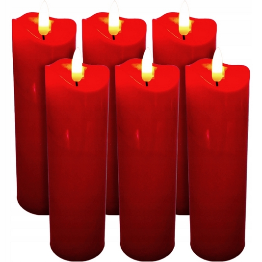 LED Vložka do Svietnika 17,5cm - Červená s Efektom Plameňa